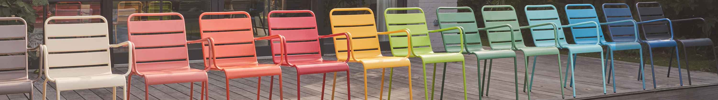 chaises de jardin métal plusieurs coloris